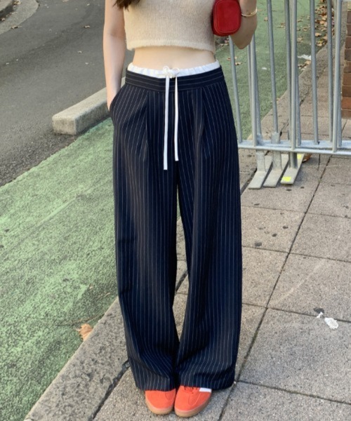 Mela(メラ)の「STRIPE TROUSERS(スラックス・レディース・グレー/ネイビー・L/M/S)」の5枚目の写真