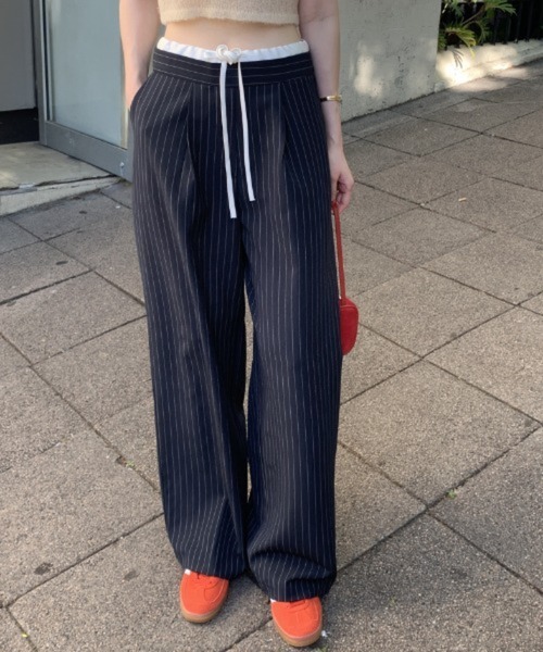 Mela(メラ)の「STRIPE TROUSERS(スラックス・レディース・グレー/ネイビー・L/M/S)」の9枚目の写真