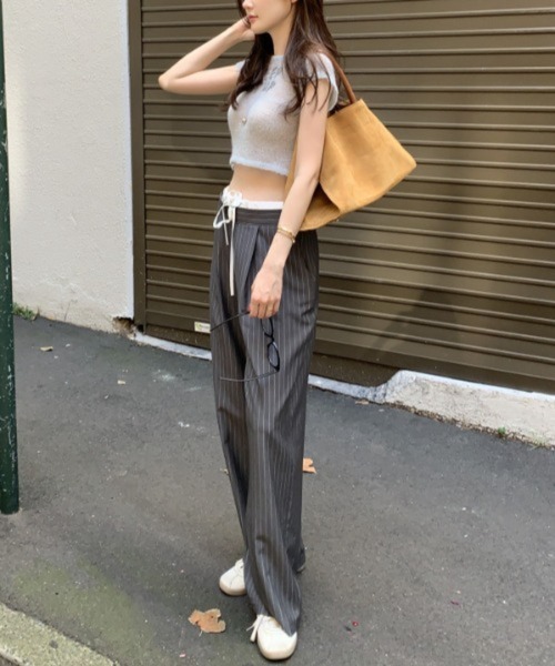 Mela(メラ)の「STRIPE TROUSERS(スラックス・レディース・グレー/ネイビー・L/M/S)」の10枚目の写真