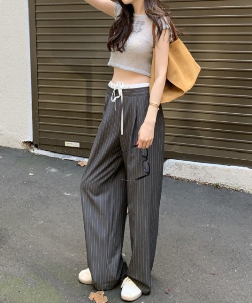 Mela(メラ)の「STRIPE TROUSERS(スラックス・レディース・グレー/ネイビー・L/M/S)」の11枚目の写真