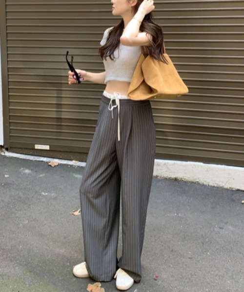 Mela(メラ)の「STRIPE TROUSERS(スラックス・レディース・グレー/ネイビー・L/M/S)」の13枚目の写真