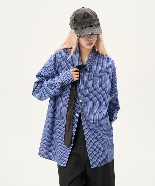 B'day（ビーデイ）の「【 B'day / ビーデー 】マイクロチェック ボタンダウンカラーシャツ（シャツ/ブラウス・メンズ・ブルー・X-LARGE/LARGE/MEDIUM/XX-LARGE）」の18枚目の写真