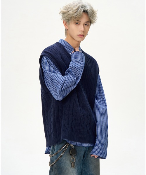 B'day（ビーデイ）の「【 B'day / ビーデー 】マイクロチェック ボタンダウンカラーシャツ（シャツ/ブラウス・メンズ・ブルー・X-LARGE/LARGE/MEDIUM/XX-LARGE）」の10枚目の写真