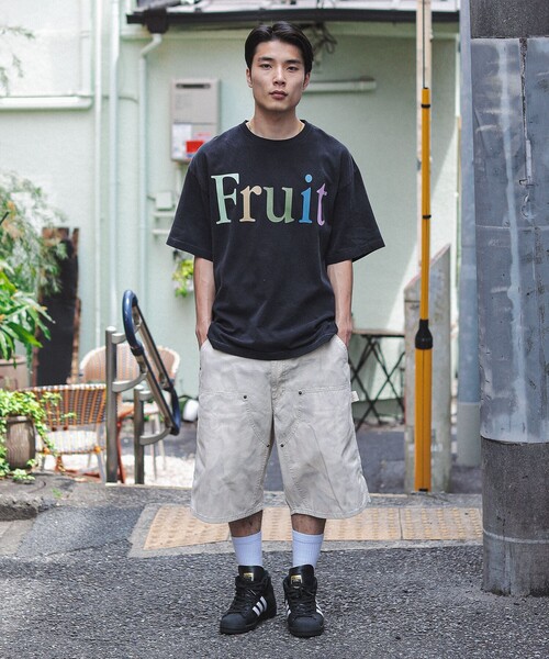 FRUIT OF THE LOOM（フルーツオブザルーム）の「FRUIT OF THE LOOM / Fade Print T-Shirt（Tシャツ/カットソー・メンズ・ネイビー/ブラック・S/M/L/XL）」の3枚目の写真