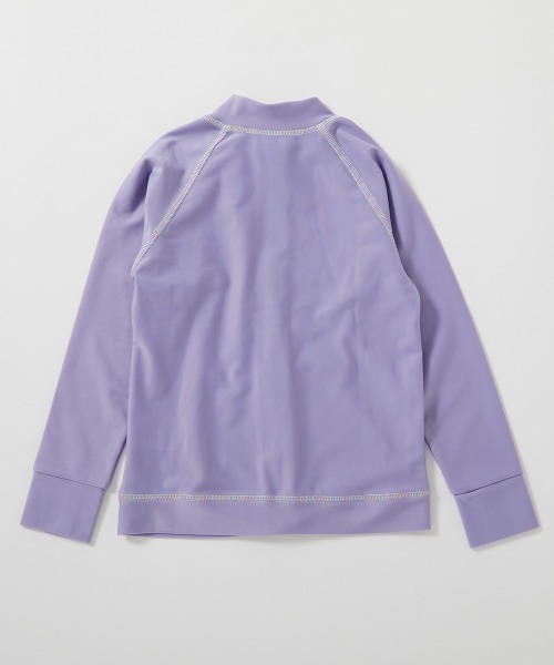 devirock（デビロック）の「UVカット 無地＆柄 長袖ジップラッシュガード（ラッシュガード・キッズ・ピンク/パープル系1/スミクロ/イエロー系1/ブルーグレー/サックスブルー/オフホワイト/バイオレット・160cm/150cm/140cm/130cm/120cm/110cm/100cm）」の17枚目の写真