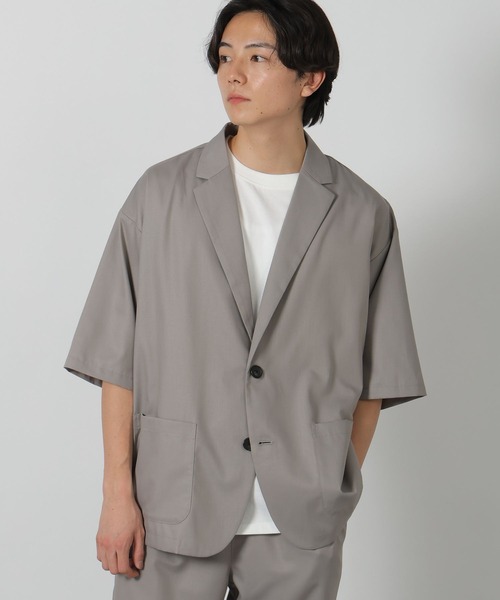 LAKOLE（ラコレ）の「TRルーズジャケット半袖 / 288150（テーラードジャケット・メンズ・ブラック/グレー/ネイビー/サンドグレー・MEDIUM/LARGE）」の3枚目の写真