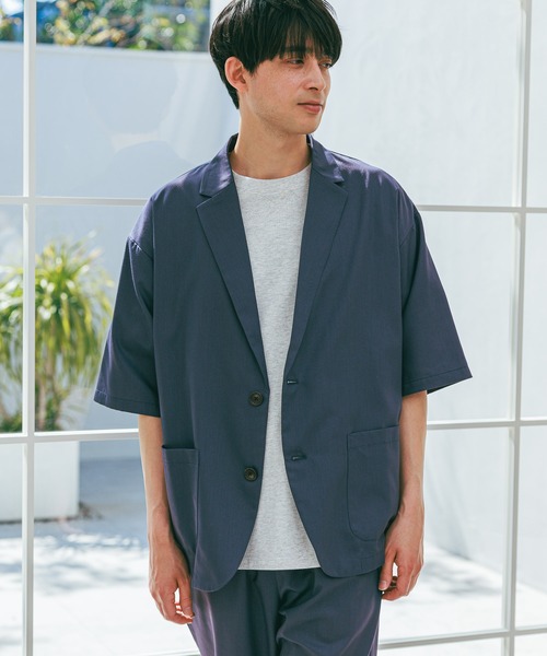 LAKOLE（ラコレ）の「TRルーズジャケット半袖 / 288150（テーラードジャケット・メンズ・ブラック/グレー/ネイビー/サンドグレー・MEDIUM/LARGE）」の4枚目の写真