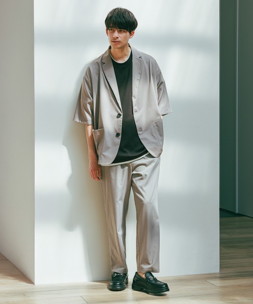 LAKOLE（ラコレ）の「TRルーズジャケット半袖 / 288150（テーラードジャケット・メンズ・ブラック/グレー/ネイビー/サンドグレー・MEDIUM/LARGE）」の22枚目の写真