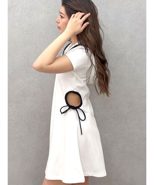 GYDA（ジェイダ）の「GD SIDE OPENパーカーワンピース（ワンピース・レディース・ブラック/オフホワイト・FREE）」の10枚目の写真