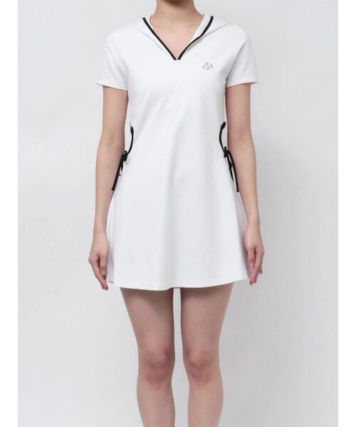 GYDA（ジェイダ）の「GD SIDE OPENパーカーワンピース（ワンピース・レディース・ブラック/オフホワイト・FREE）」の18枚目の写真