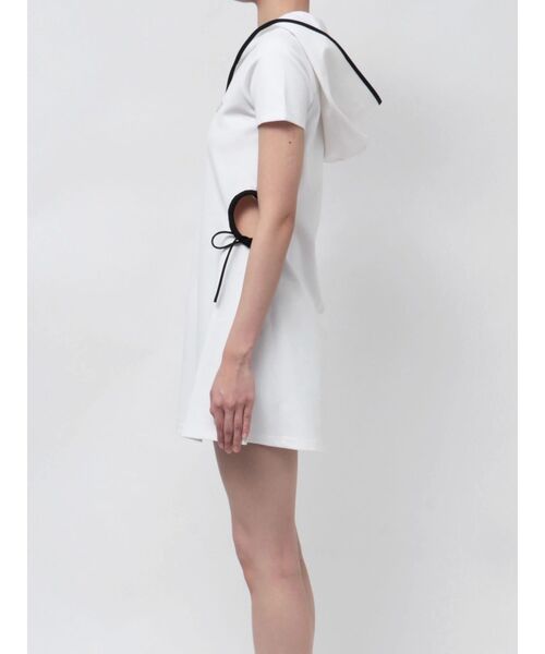 GYDA（ジェイダ）の「GD SIDE OPENパーカーワンピース（ワンピース・レディース・ブラック/オフホワイト・FREE）」の19枚目の写真