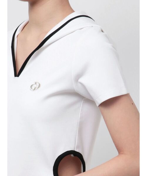 GYDA（ジェイダ）の「GD SIDE OPENパーカーワンピース（ワンピース・レディース・ブラック/オフホワイト・FREE）」の22枚目の写真