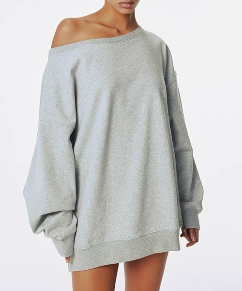 SUWDEE(スーディー)の「one shoulder oversize sweat pullover(スウェット・レディース・ブラック/グレー/ホワイト・FREE)」の10枚目の写真