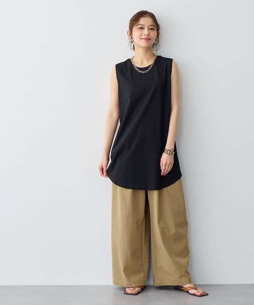 anyfee(エニフィー)の「【anyfee/大きいサイズ】機能性付き美シルエット多タックワイドパンツ《接触冷感/吸水速乾/UVカット/ストレッチ/機能性》(スラックス・レディース・ベージュ/ブラック/ネイビー/アイボリー/ブラウン/カーキ・3L/LL/5L/4L/3L1/LL1/5L1/4L1)」の19枚目の写真