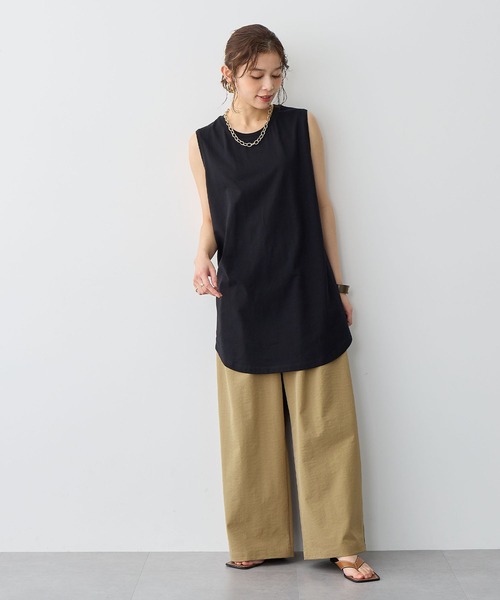 anyfee(エニフィー)の「【anyfee/大きいサイズ】機能性付き美シルエット多タックワイドパンツ《接触冷感/吸水速乾/UVカット/ストレッチ/機能性》(スラックス・レディース・ベージュ/ブラック/ネイビー/アイボリー/ブラウン/カーキ・3L/LL/5L/4L/3L1/LL1/5L1/4L1)」の8枚目の写真