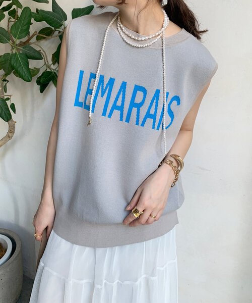 ニット セーター LEMARAISジャガードニットタンク レディース DouDou ニット セーター LEMARAISジャガードニットタンク