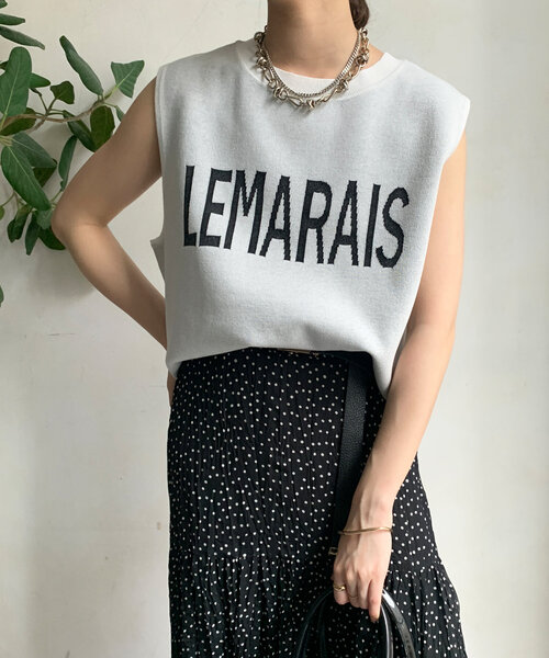 ⭐︎charoさま専用【2025SS】ウィメンズ ルーズ ニット タンクトップ サマーニット ノースリーブ Uネック サイドライン バイカラー トップス