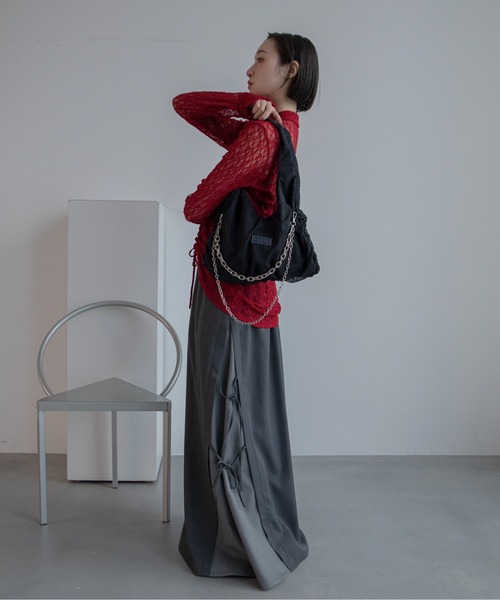 VACANCY(ヴァカンシー)の「チェックシアーリバーシブル2wayバッグ(トートバッグ・レディース・レッド/グレー/ブラック・FREE)」の4枚目の写真