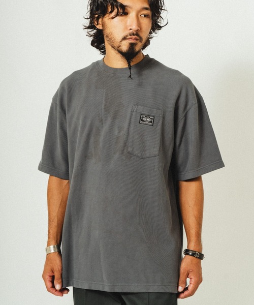 BIG MIKE(ビッグマイク)の「BIG MIKE ビックマイク/ 鹿の子 サングラスポケット 半袖Tシャツ / 102528760(Tシャツ/カットソー・メンズ・ナチュラル/グレイッシュブルー/チャコール・MEDIUM/LARGE/X-LARGE)」の1枚目の写真
