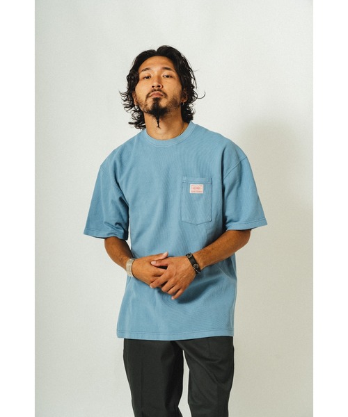 BIG MIKE(ビッグマイク)の「BIG MIKE ビックマイク/ 鹿の子 サングラスポケット 半袖Tシャツ / 102528760(Tシャツ/カットソー・メンズ・ナチュラル/グレイッシュブルー/チャコール・MEDIUM/LARGE/X-LARGE)」の4枚目の写真