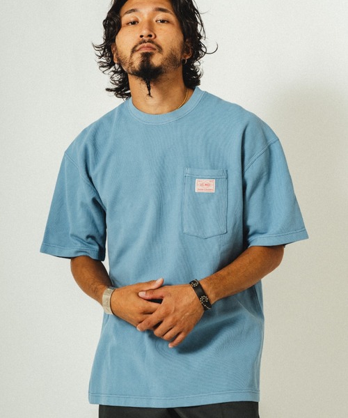 BIG MIKE(ビッグマイク)の「BIG MIKE ビックマイク/ 鹿の子 サングラスポケット 半袖Tシャツ / 102528760(Tシャツ/カットソー・メンズ・ナチュラル/グレイッシュブルー/チャコール・MEDIUM/LARGE/X-LARGE)」の15枚目の写真