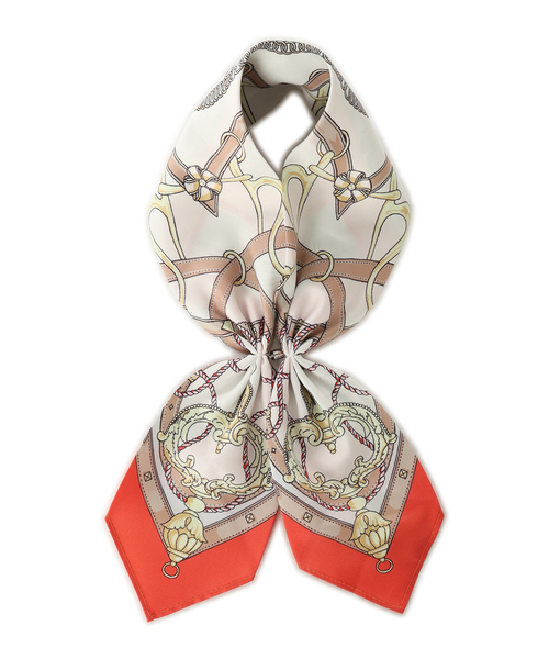 Petit Honfleur（プチオンフルール）の「【2025春夏】ワンタッチプリントスカーフ（ストール/ショール・レディース・オレンジ/グリーン・フリー）」の7枚目の写真