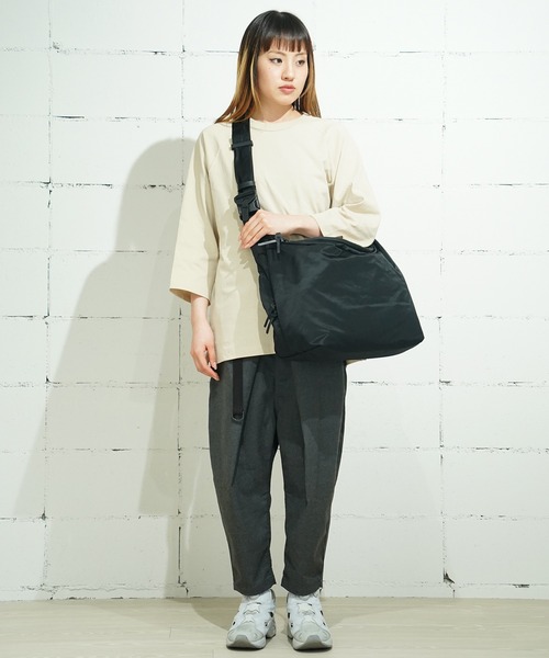 DOUBLES BLACK ボストンバッグ 綿MIX×ナイロン×牛革 JEW-3083