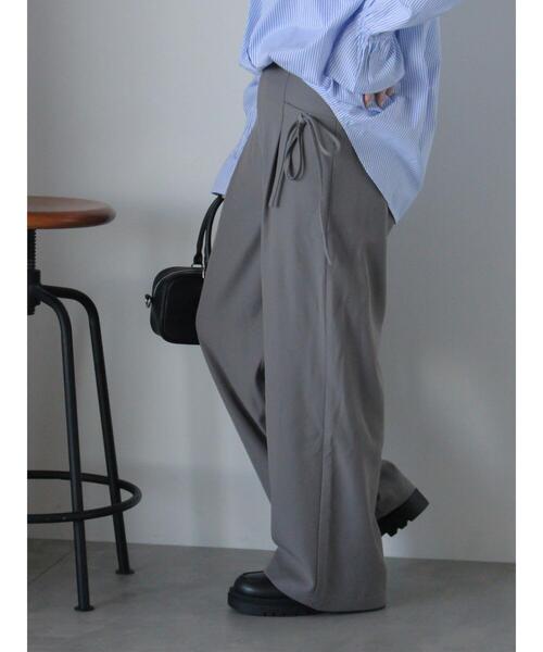 ehka sopo(エヘカソポ)の「リボンタックパンツ(その他パンツ・レディース・ブラック/ベージュ/グレー・F)」の3枚目の写真