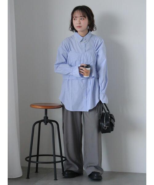 ehka sopo(エヘカソポ)の「リボンタックパンツ(その他パンツ・レディース・ブラック/ベージュ/グレー・F)」の6枚目の写真