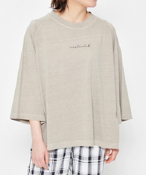 spiritoso(スピリトーゾ)の「【spiritoso】Complicated刺繍 ラグランTシャツ(CP)(Tシャツ/カットソー・レディース・ラベンダー/オレンジ/ブラウン/グリーン系/グレー系・F)」の7枚目の写真