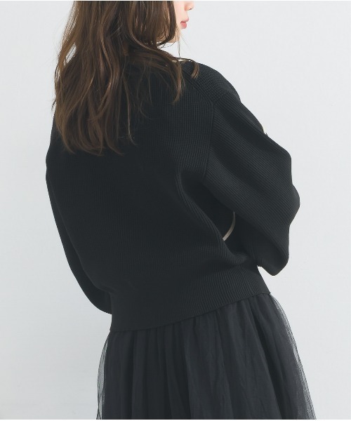 OandI（オーアンドアイ）の「ウェ－ブラインスポンディッシュニットカーディガン（カーディガン/ボレロ・レディース・ブラック・FREE）」の15枚目の写真