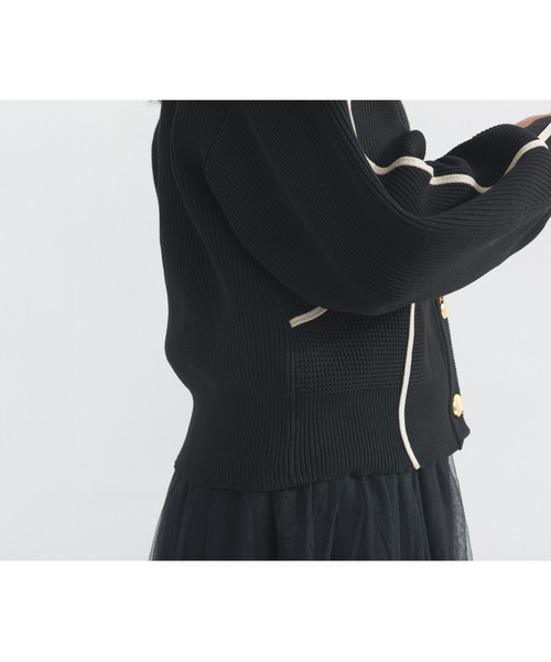 OandI（オーアンドアイ）の「ウェ－ブラインスポンディッシュニットカーディガン（カーディガン/ボレロ・レディース・ブラック・FREE）」の13枚目の写真