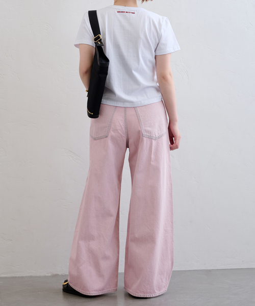 U by SPICK&SPAN(ユーバイスピックアンドスパン)の「フローストルーズバレルレッグデニム(デニムパンツ・レディース・ピンク/ブルー・38/36)」の20枚目の写真