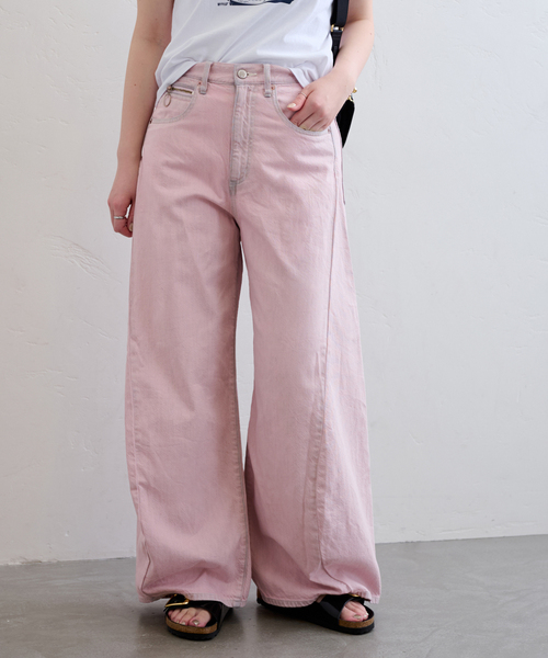 U by SPICK&SPAN(ユーバイスピックアンドスパン)の「フローストルーズバレルレッグデニム(デニムパンツ・レディース・ピンク/ブルー・38/36)」の21枚目の写真