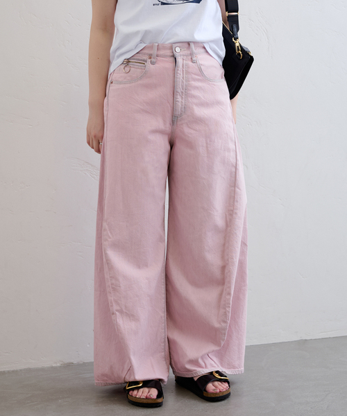 U by SPICK&SPAN(ユーバイスピックアンドスパン)の「フローストルーズバレルレッグデニム(デニムパンツ・レディース・ピンク/ブルー・38/36)」の22枚目の写真