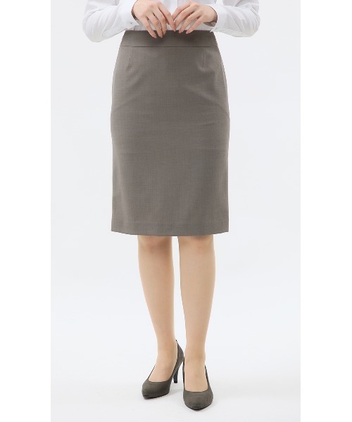 AOYAMA（アオヤマ）の「【超ストレッチ/UVカット/防シワ】美シルエット！ベーシックタイトスカート/ベージュ/無地｜通勤＆オフィス＆入卒＆セレモニー＆オケージョン｜自宅で洗える・セットアップ着用可｜（スーツスカート・レディース・グレイッシュベージュ・5号/7号/9号/11号/13号/15号/17号）」の9枚目の写真