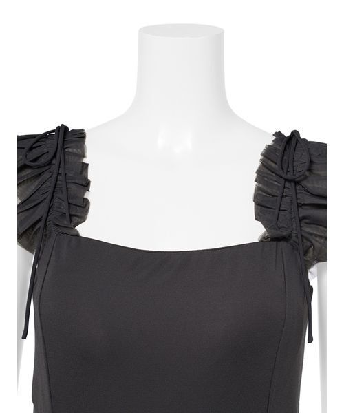 【♡iokak♡様】美品 S カップ付きチュールコンビカットキャミワンピース FRAY I.D（フレイアイディー）の「カップ付きチュールコンビカット