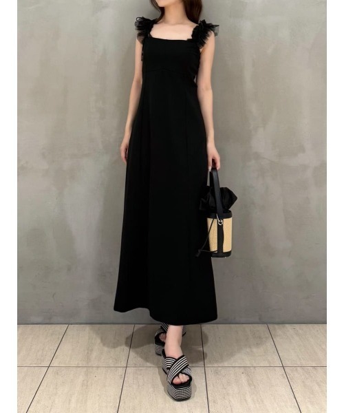 新品♡カップ付きチュールコンビカットキャミワンピース　フレイアイディー　fray FRAY I.D（フレイアイディー）の「カップ付きチュールコンビ