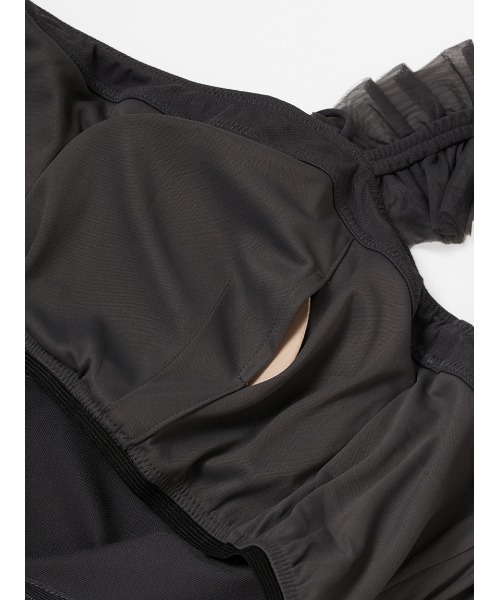 カップ付きチュールコンビカットキャミワンピース FRAY I.D｜カップ付きチュールコンビカットキャミワンピース
