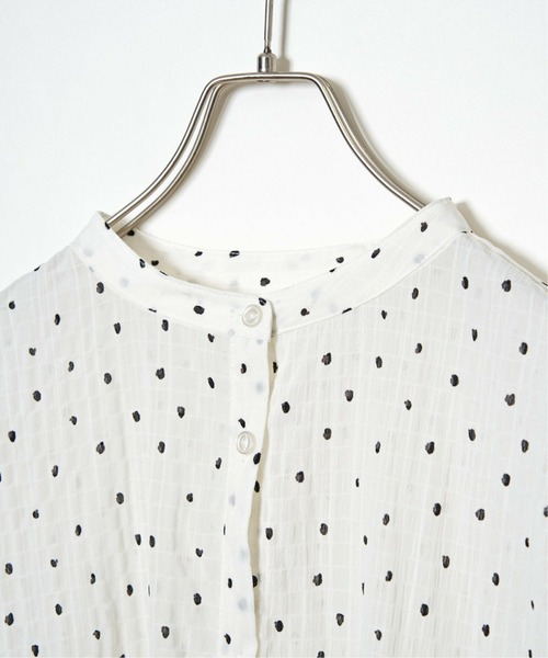 LBC（エルビーシー）の「シャーリングバンドカラーブラウス（シャツ/ブラウス・レディース・ホワイト/ミント/その他23/ブラック・M）」の5枚目の写真