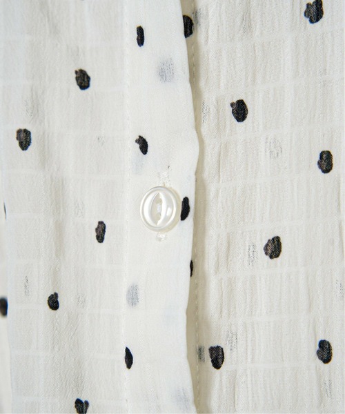 LBC（エルビーシー）の「シャーリングバンドカラーブラウス（シャツ/ブラウス・レディース・ホワイト/ミント/その他23/ブラック・M）」の9枚目の写真