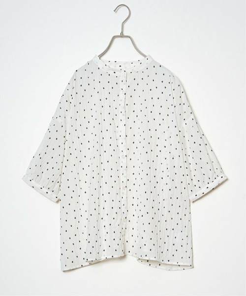 LBC（エルビーシー）の「シャーリングバンドカラーブラウス（シャツ/ブラウス・レディース・ホワイト/ミント/その他23/ブラック・M）」の13枚目の写真