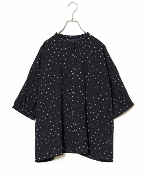 LBC（エルビーシー）の「シャーリングバンドカラーブラウス（シャツ/ブラウス・レディース・ホワイト/ミント/その他23/ブラック・M）」の14枚目の写真