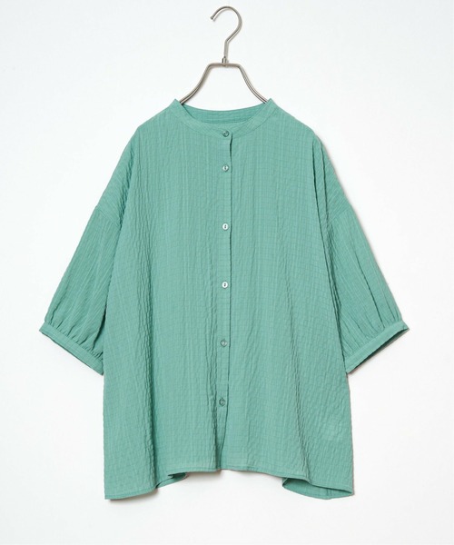 LBC（エルビーシー）の「シャーリングバンドカラーブラウス（シャツ/ブラウス・レディース・ホワイト/ミント/その他23/ブラック・M）」の18枚目の写真