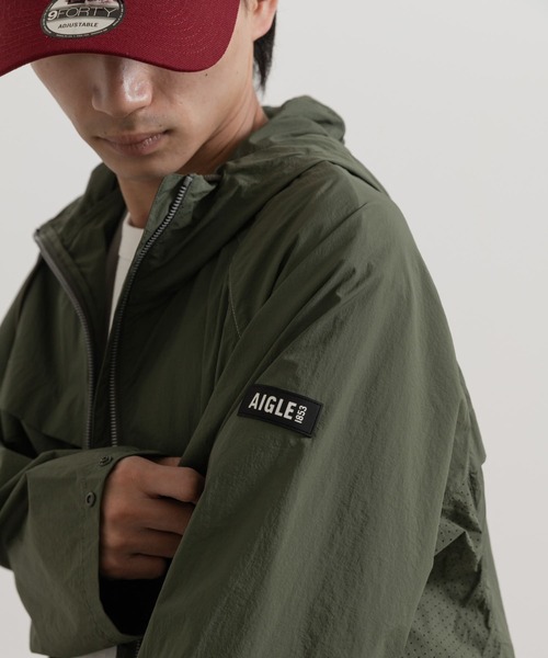 AIGLE 撥水 UVカット ライトウェイトフーデッドジャケット