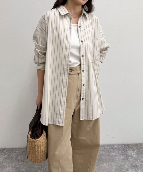 fredy emue（フレディエミュ）の「刺繍入りオーバーシャツ（シャツ/ブラウス・レディース・ベビーピンク/ベージュ系その他/ブルー系その他/サックスブルー・38）」の16枚目の写真