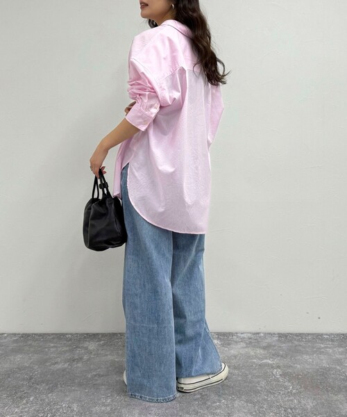 fredy emue（フレディエミュ）の「刺繍入りオーバーシャツ（シャツ/ブラウス・レディース・ベビーピンク/ベージュ系その他/ブルー系その他/サックスブルー・38）」の19枚目の写真