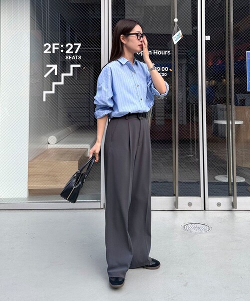 fredy emue（フレディエミュ）の「刺繍入りオーバーシャツ（シャツ/ブラウス・レディース・ベビーピンク/ベージュ系その他/ブルー系その他/サックスブルー・38）」の22枚目の写真