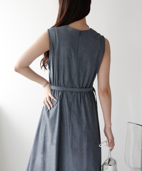 PREFERIR（プレフェリール）の「セットアップ見え ワンピース(M,L)（ワンピース・レディース・チャコールグレー/ネイビー・MEDIUM/LARGE）」の8枚目の写真