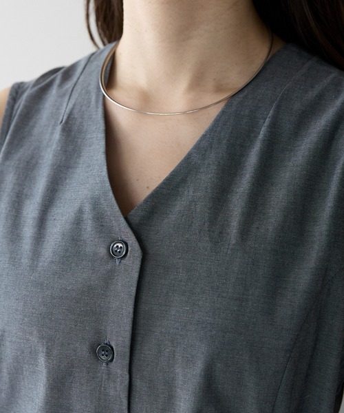 PREFERIR（プレフェリール）の「セットアップ見え ワンピース(M,L)（ワンピース・レディース・チャコールグレー/ネイビー・MEDIUM/LARGE）」の9枚目の写真